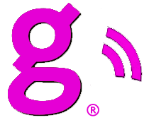 Goaloop registered trademark g icon with radio signal waves, active